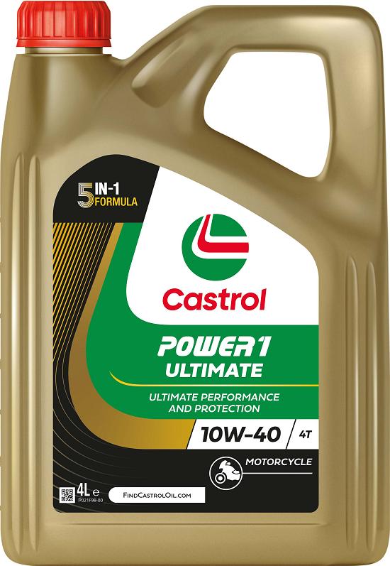 Ulei de motor pentru motociclete CASTROL POWER 1 Ultimate 4T 10W40, 4 litri, sintetic